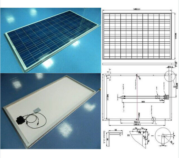 Mô-đun PV Poly Roof 260W, Tấm năng lượng mặt trời mô-đun công nghiệp 2% Hiệu suất mô-đun