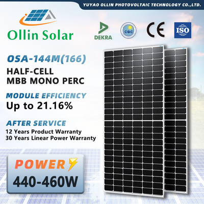 Trung Quốc Bảng điều khiển năng lượng mặt trời đơn tinh thể hiệu suất cao 450W 500W 550W Bộ bảng điều khiển năng lượng mặt trời nửa tế bào cho gia đình