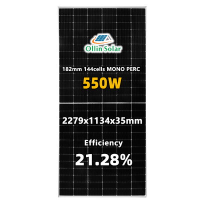 Bảng điều khiển năng lượng mặt trời đơn tinh thể chống nước 36V 540W 545W 550W